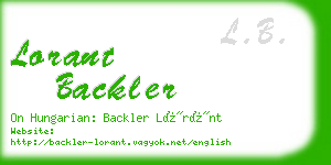 lorant backler business card